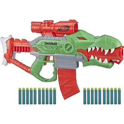 Buy Nerf Dino Squad Rex-Rampage Motorised Dart Blaster 10-Dart Clip 20 Darts Hasbro • 25.99£