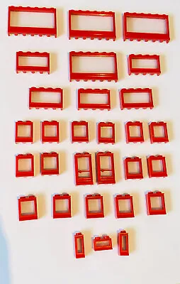 Buy Lego Vintage 1960’s 1970’s Lego Red Windows Doors With Glass • 22.99£