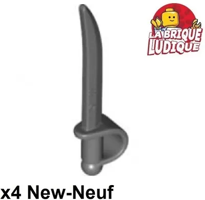 Buy LEGO 4X Weapon Weapon Sword Cutlass Sword Pirate Soldier Dark Grey 2530 NEW • 1.38£