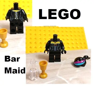 Buy LEGO Black Corset Torso Pants Bar Maid GOTHIC Hair Bottle & Glass ADD YOUR HEAD • 16.64£