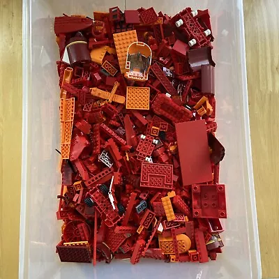 Buy LEGO 500g Bundle - Job Lot Of Bricks Plates Parts Pieces - Red And Orange • 8.99£