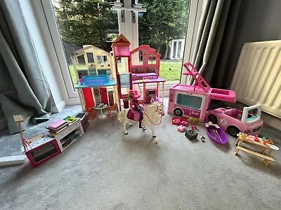 Buy Barbie Dream House Bundle/dream Camper/Kitchen & Dream Horse Girls Toys Play Set • 120£