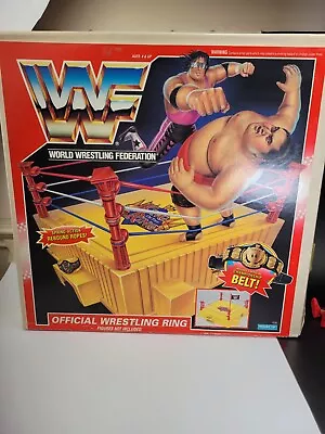 Buy Original Unused WWF/WWE Hasbro King Of The Ring Wrestling Ring Yellow • 2,500£