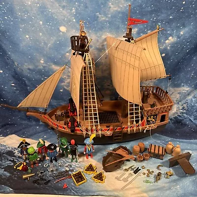 Buy Playmobil 3750 Pirate Ship With Figures Accessories And Sails Bundle Vintage • 54.99£