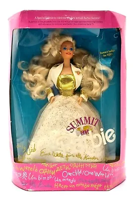Buy 1990 NrfB Summit Barbie Doll / One World For All Special Edition / Mattel 7027 • 50.78£