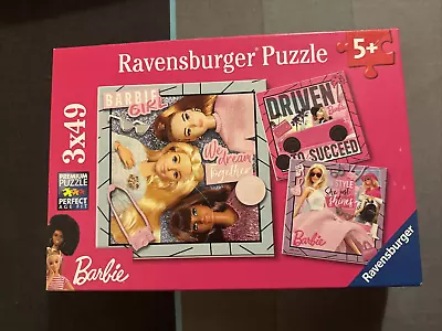 Buy NEW BARBIE RAVENSBURGER 3 X 49 JIGSAW PUZZLES Complete • 6.99£