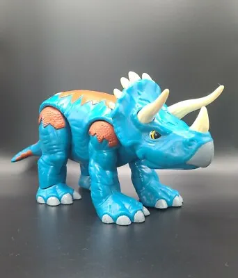 Buy Imaginext Dinosaur Blue Triceratops Dino Rider Action Figure Fisher Price 2011 • 5£