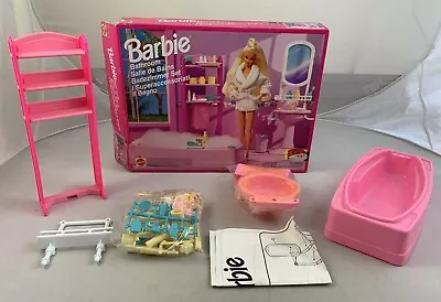 Buy Barbie Bathroom Set Bathroom Furniture With Box & Accessories 67151 Vintage 1994 90s • 36.38£