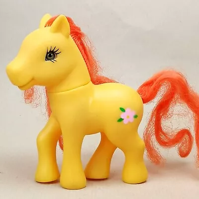Buy Vintage My Little Pony Yellow Orange With Flower Toy Figure • 9.71£
