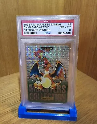 Buy Charizard 006 1996 Pokemon Japanese Bandai Carddass Vending Holo Prism PSA 8 • 506.26£