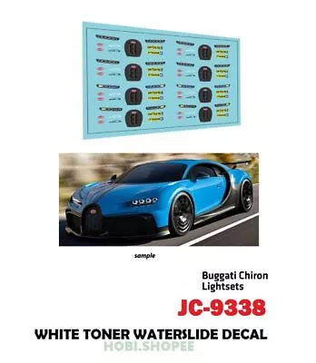 Buy JC-9338 White Toner Waterslide Decals BUGATTI CHIRON LIGHTSETS 1:64 Hot Wheel • 3.76£