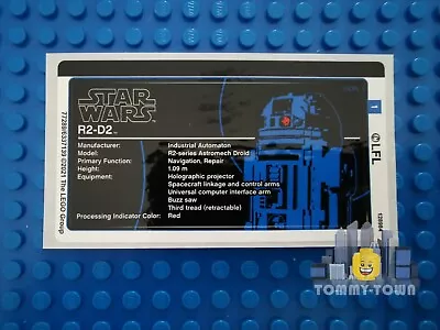 Buy Lego Star Wars Sculptures STICKER SHEET ONLY For Lego Set 75308 R2-D2 • 19.99£