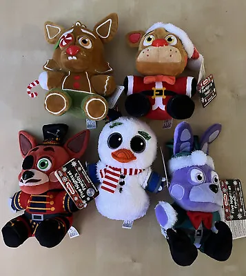 Buy Five Nights At Freddys Holiday 5 Plush Foxy Chica Freddy Bonnie Elf Gingerbread • 110£