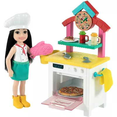 Buy Barbie​ Chelsea Can Be Pizza Chef Playset Brunette Chelsea Doll 6in 15cm Mattel • 17.99£