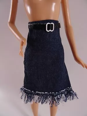 Buy Vintage Fashion Clothing For Barbie Or Similar Doll Jeans Skirt Belt Fringe (12827) • 5.09£
