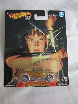 Buy Hot Wheels 2017 DC Comics 4/5  '67 Austin Mini Van Wonder Woman Mint In Card • 7.99£