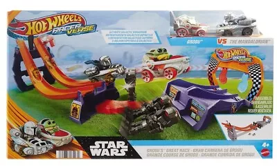 Buy Hot Wheels Star Wars Grogu's Great Race Track & 2 Vehicle Set New Kids Toy 4+ • 34.99£