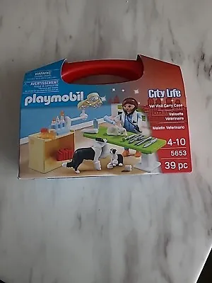Buy PLAYMOBIL 5653 Case City Life Collectable Small Vet Carry Case Vet Animals Kids • 6.99£