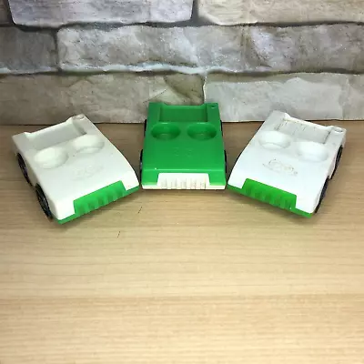 Buy Fisher Price Little People 2 Seater Cars 70s Vintage X 3 Green & White VGC • 14.99£