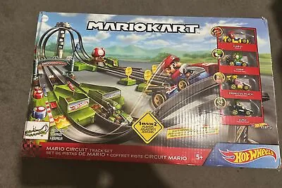 Buy Hot Wheels Nintendo Mario Kart Circuit Track Set With 4 Die Cast Kart • 69.99£