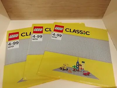 Buy 3*LEGO 10701 Grey Baseplate Approx 38cm Square 48x48 NEW & Sealed • 35.97£