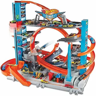 Buy Hot Wheels FTB69 City Garage With Loops And Shark, Connectable Play Set With 2 • 99.95£