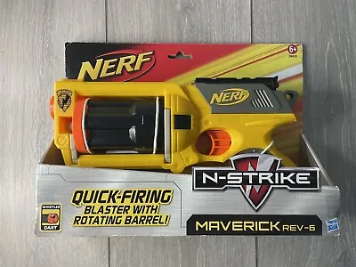 Buy NERF N-Strike MAVERICK REV-6 Dart Quick Firing Blaster Rotating Barrel BNIB • 24.99£