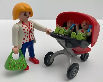 Buy Playmobil City Life Set 5573 Mother With Twin Stroller/Double Buggy • 4.95£