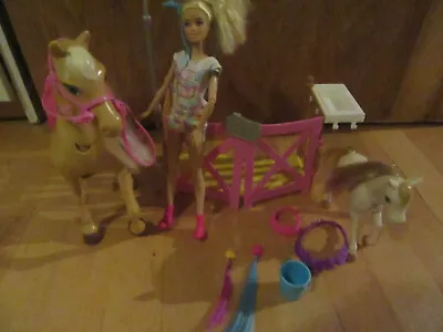 Buy Barbie Equestrian Yard With Horse And Foal Plus Accessories Hair To Change Mattel • 12.87£