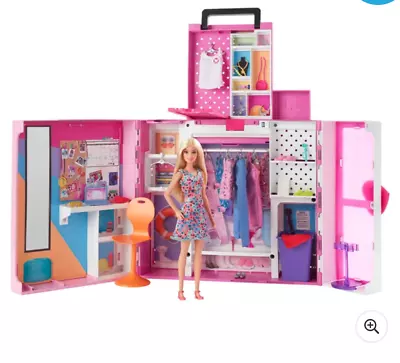 Buy Barbie Dream Closet With Doll & Accessories - Double Floor Dolls House Toyset • 59.99£