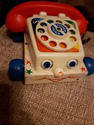 Buy Vintage Fisher Price Chatter Phone Telephone 1961 Pull Toy With Moving Eyes • 6.99£