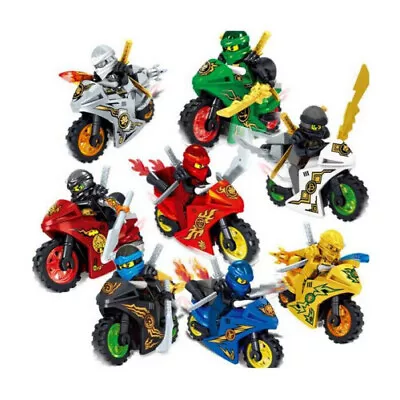 Buy 8Pcs Ninjago Motorcycle Minifigures Ninja Mini Figures Fits Blocks Toy New UK • 12.99£