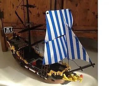 Buy New Blue White *sails* Compatible With Lego Pirate Ship Caribbean Clipper 6274 • 19.99£