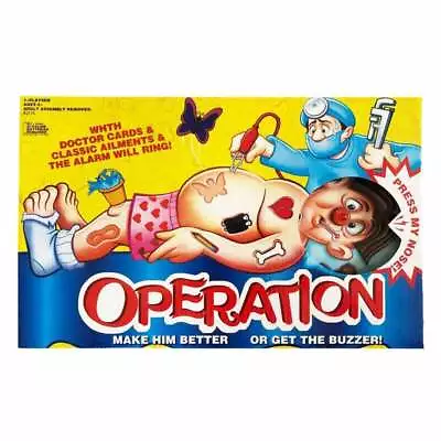 Buy Indoor Hasbro Gaming Classic Operation Game Electronic Board Game W/ Card Set • 17.29£