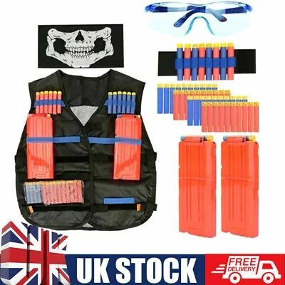 Buy 20/40x Kids Tactical Vest Kit For Nerf Toy Guns N-Strike Elite Series Adjustable • 16.99£