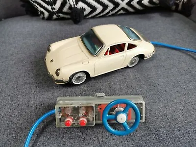 Buy Rare 1967 Vintage BANDAI Japan Tinplate Battery Operated Porsche 911 Tethered • 295£