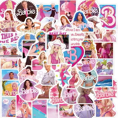 Buy 50Pcs Movie Barbie Character Stickers For Laptop Luggage Suitcase Vinyl Decals • 7.31£