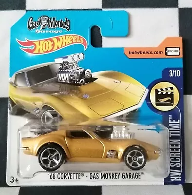 Buy Hot Wheels 2017 New Models Gas Monkey Garage 68 Corvette HW Screen Time 99/365 • 4.99£
