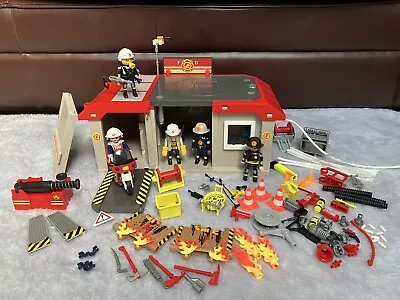Buy Little Bundle Of Playmobil Set 5663 Take Along Fire Station + Extras • 7.99£