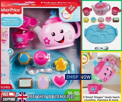 Buy Fisher-Price Laugh & Learn Light-Up Sweet Manners Tea Set UK English Version • 19.99£
