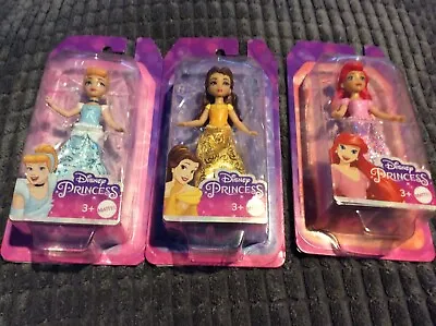 Buy BNWT New 3 X Mattel Disney Princess Belle Ariel Cinderella 4” Dolls Collectable • 24.99£
