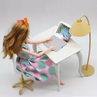 Buy Christmas Gift For Barbie Doll Toy Workbench Play House Furniture Lamp Laptop UK • 6.47£
