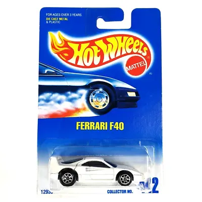 Buy Hot Wheels Ferrari F40 - 1991 Collector No.442 White Long Card - Mint Condition • 30£