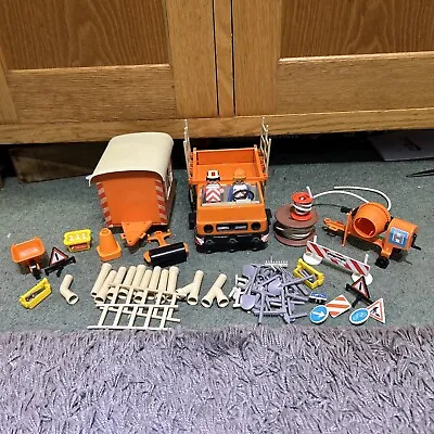 Buy Vintage 1975 Playmobil 3474 Road Workers With Truck And Trailer • 19.99£
