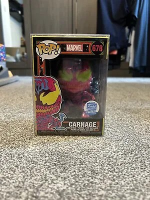 Buy Funko Pop Black Light Carnage #678 Funko Shop Exclusive Marvel With Protector • 49.99£