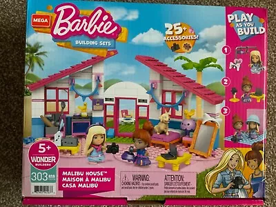 Buy BNIB Mega Barbie Building Set MALIBU HOUSE Dream  Construx Xmas Gift Lego Friend • 19.99£