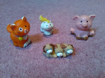 Buy Vintage 1990's Fisher Price Little People Toy Animal Figures PIG, CATS, PUPPIES • 11.50£