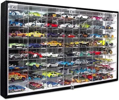 Buy Hot Wheels 1/64 Scale Diecast Display Case Storage Cabinet Shelf Wall Mount Rack • 112.28£
