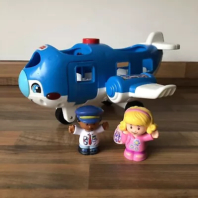 Buy Fisher Price Little People Travel Together Blue Airplane Sounds & Light Figures • 12.99£