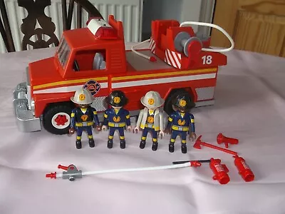 Buy Playmobil Fire Engine Truck Spares With 4 Figures And Accessoies  Very Clean • 12£